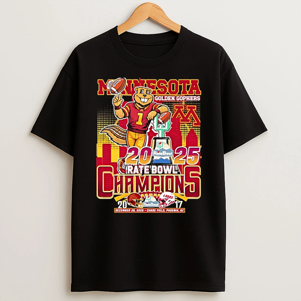 Minnesota Golden Gophers Rate Bowl At Chase Field Phoenix Az T Shirt