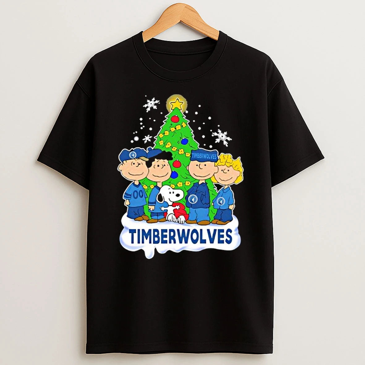 Minnesota Timberwolves X Snoopy The Peanuts Holiday Christmas T Shirt