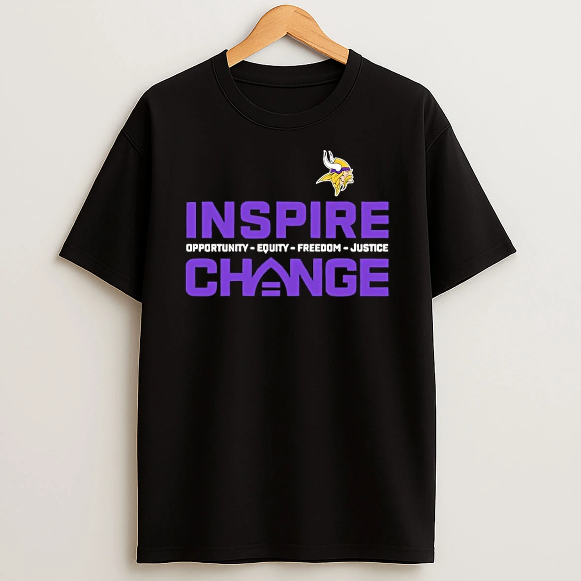 Minnesota Vikings Inspire Change Opportunity Equity Freedom Justice T Shirt