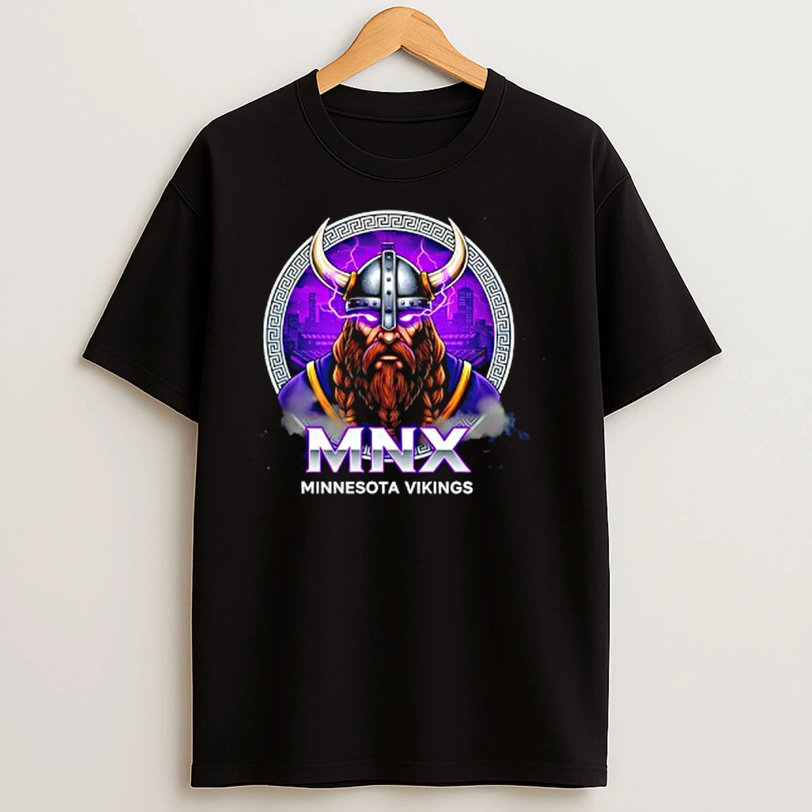 Minnesota Vikings The Night Skyline Logo T Shirt