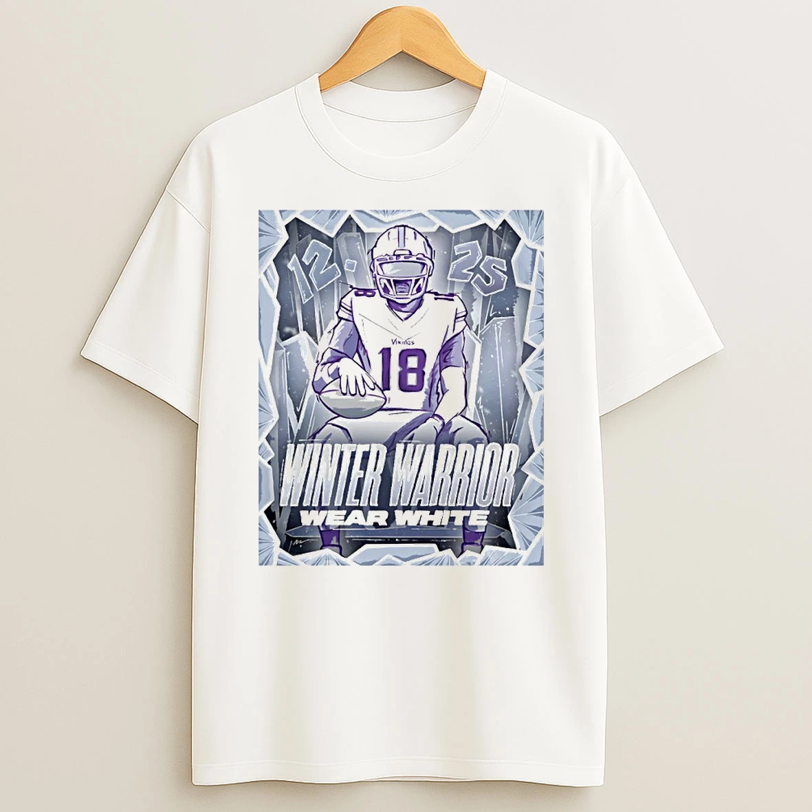 Minnesota Vikings Winter Warrior Wear White Circle T Shirt
