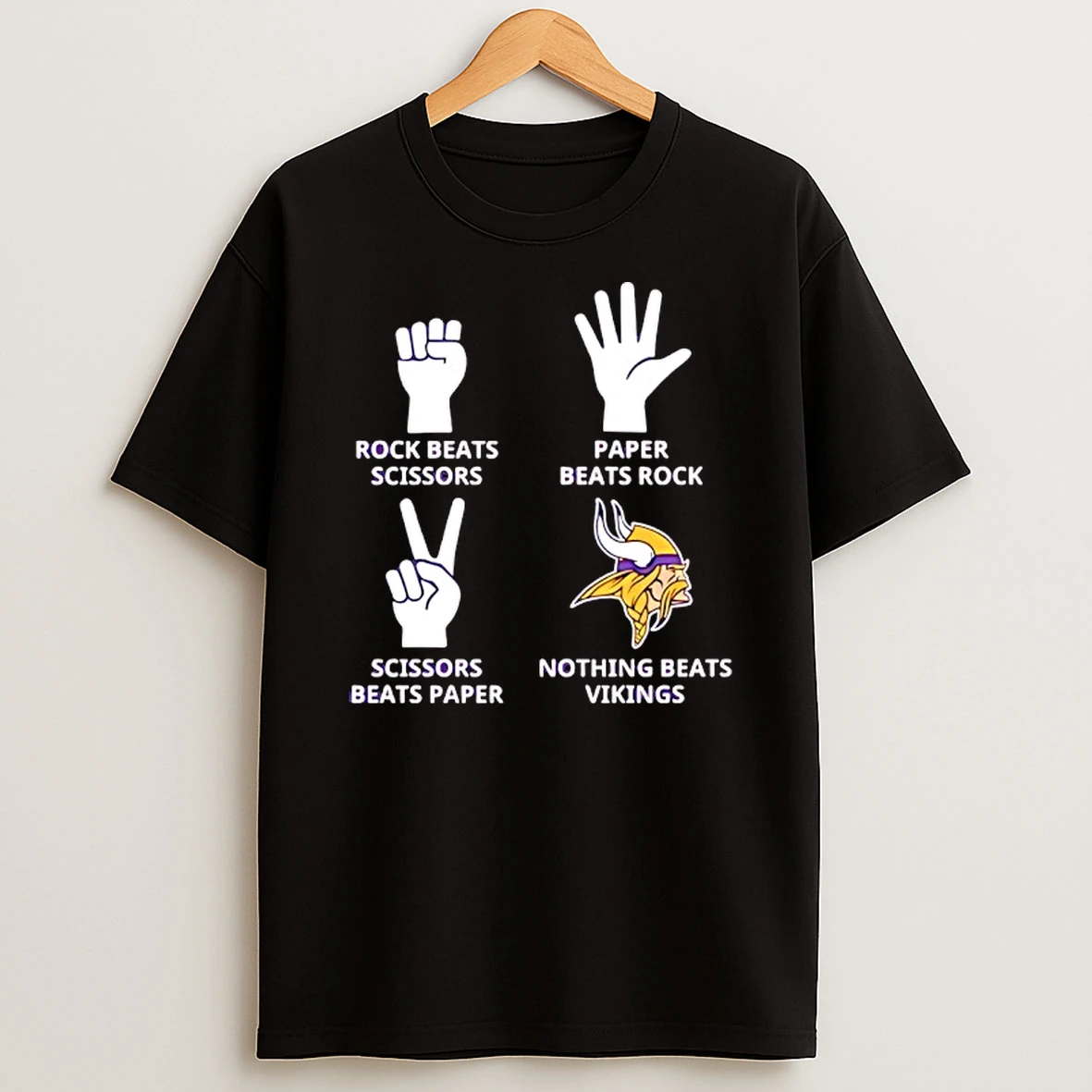 Minnesota Vikings Nothing Beats Rock Beats Scissors Paper Beats Rock Scissors Beats Paper T Shirt