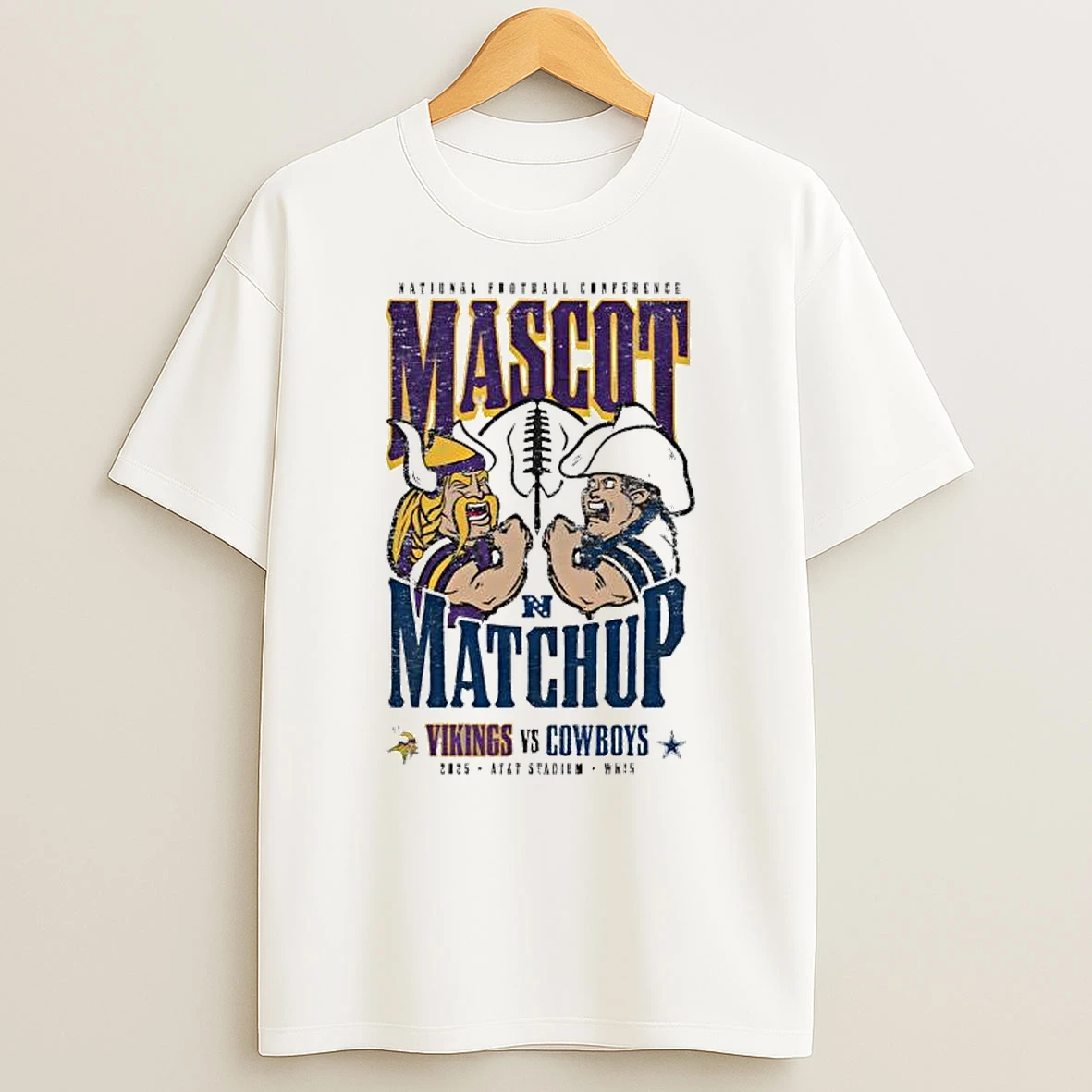 Minnesota Vikings X Dallas Cowboys National Football Conference Mascot Att Stadium 2025 T Shirt