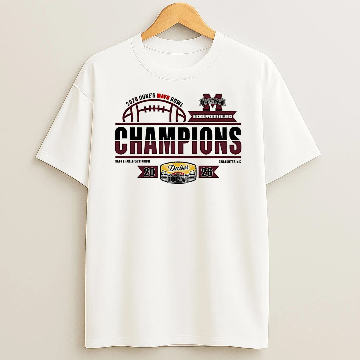 Mississippi State Bulldogs Football 2025 Dukes Mayo Bowl Champions Logo T Shirt