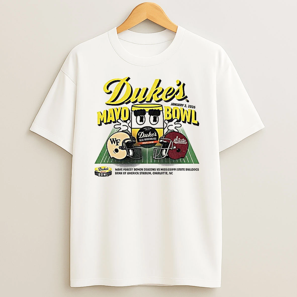 Mississippi State Bulldogs Vs Wake Forest Demon Deacons 2026 Dukes Mayo Bowl T Shirt
