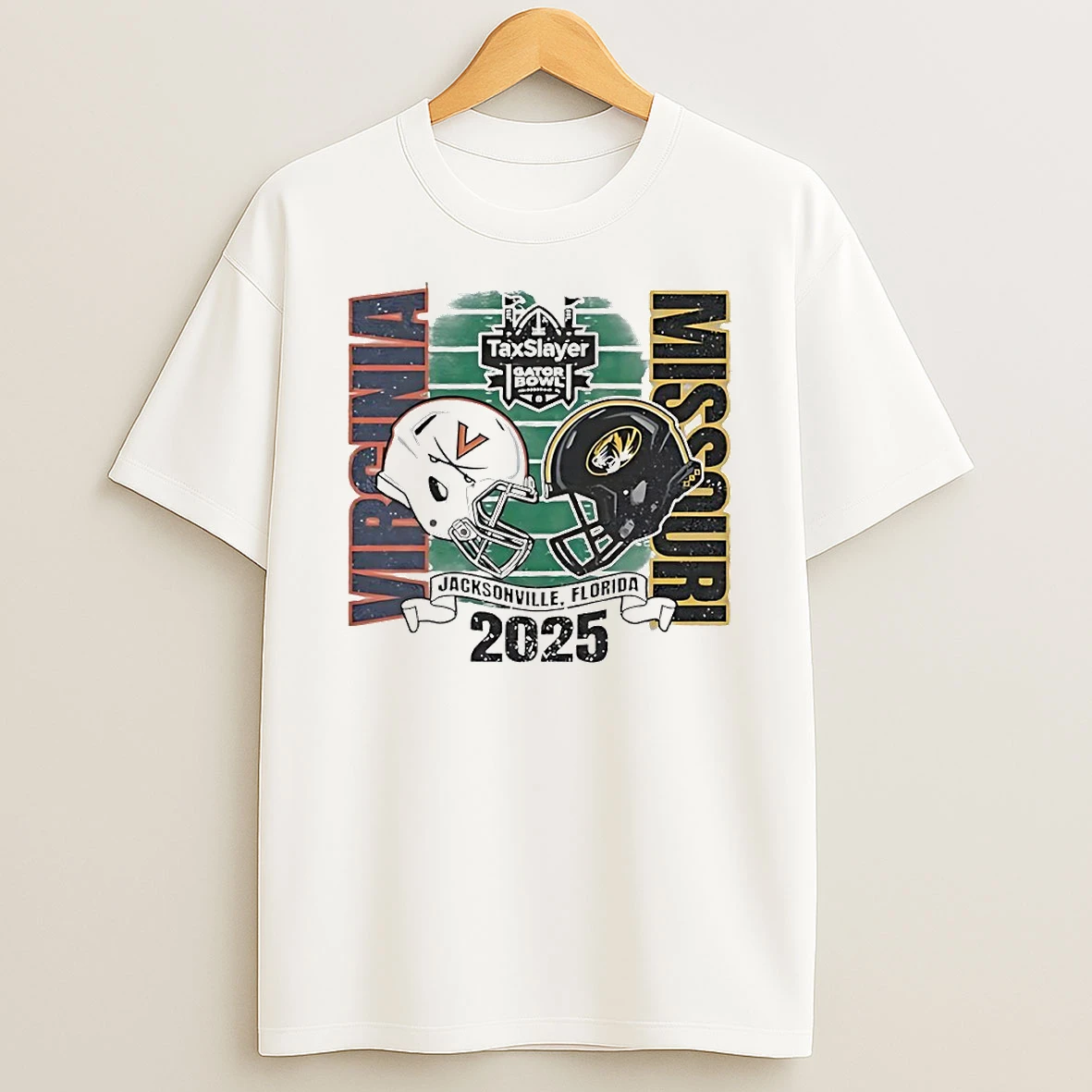 Missouri Tigers Vs Virginia Cavaliers 2025 Gator Bowl Helmet Circle T Shirt