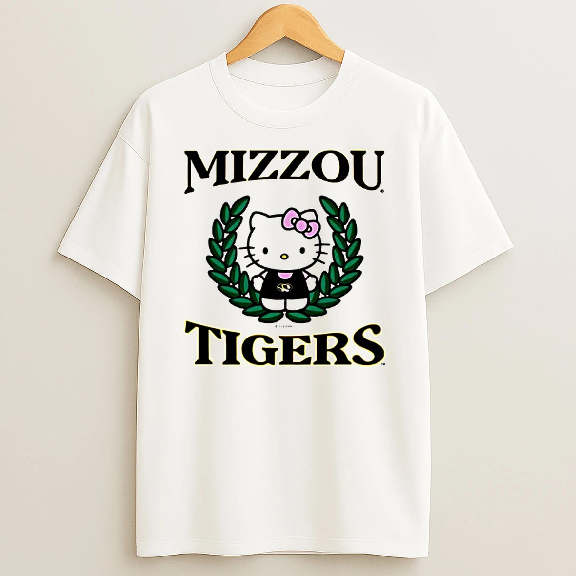 Mizzou Tigers Hello Kitty University Of Missouri Cream T Shirt