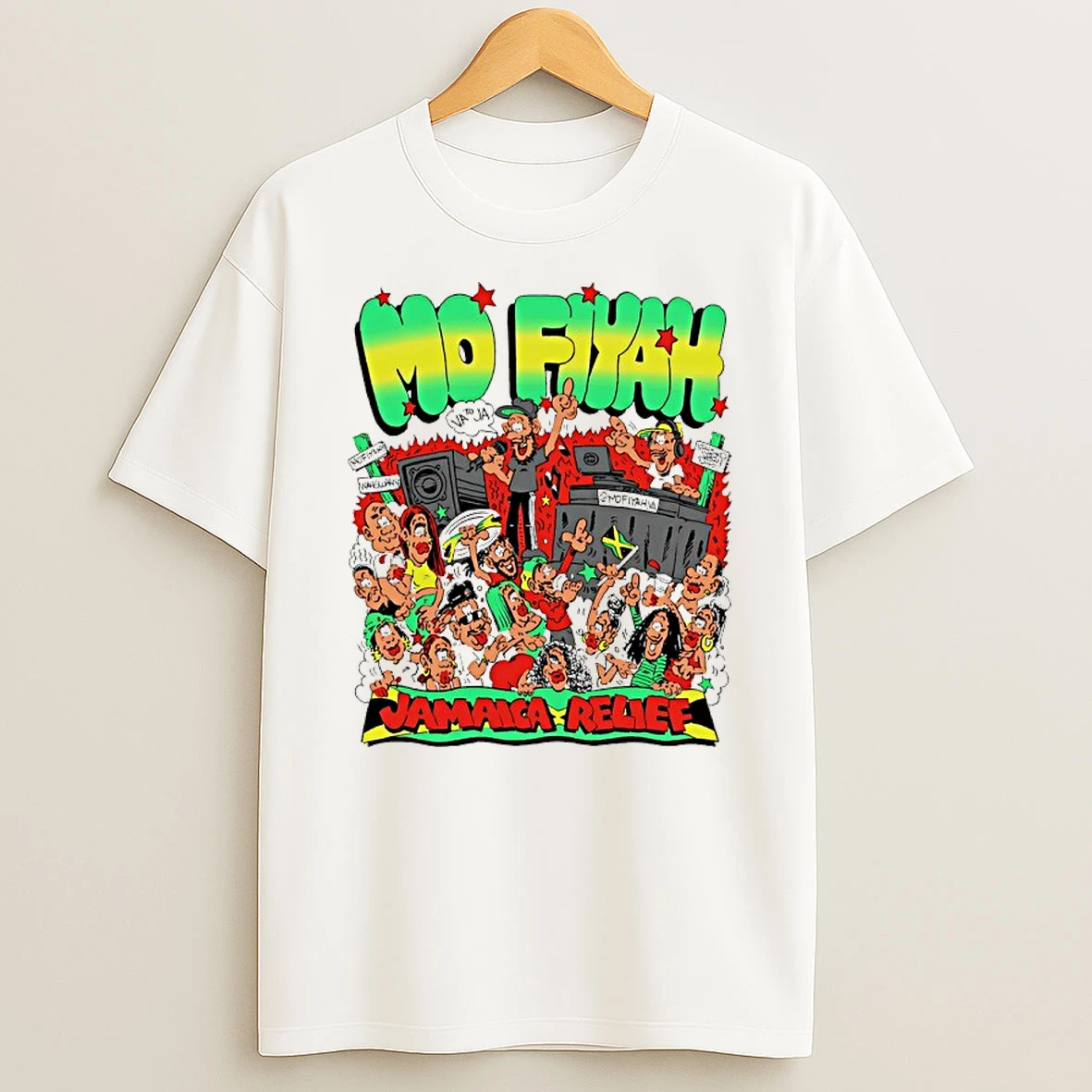 Mo Fiyah Support Jamaica Relief Caricature T Shirt