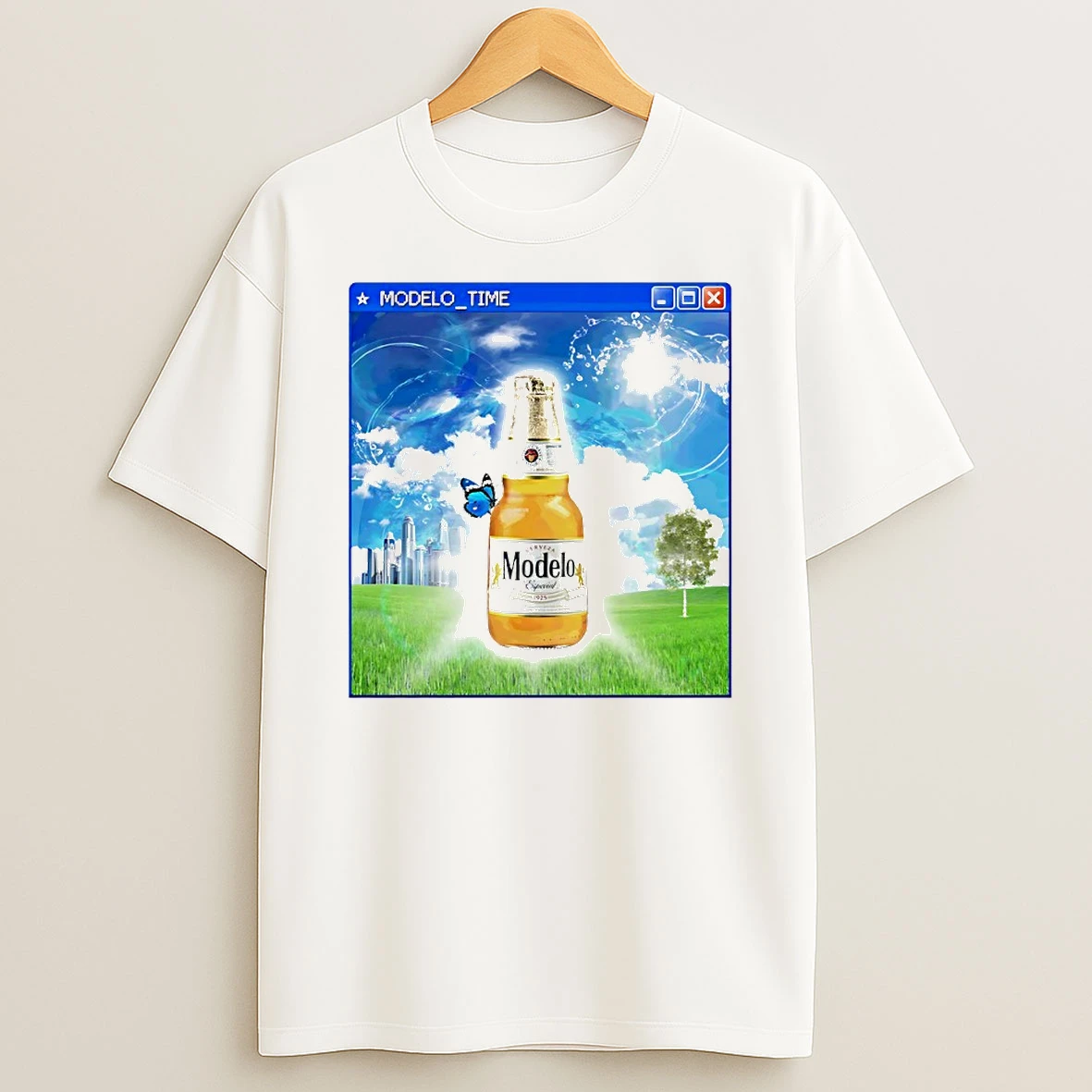 Modelo Time Frutiger Aero Beer Circle T Shirt