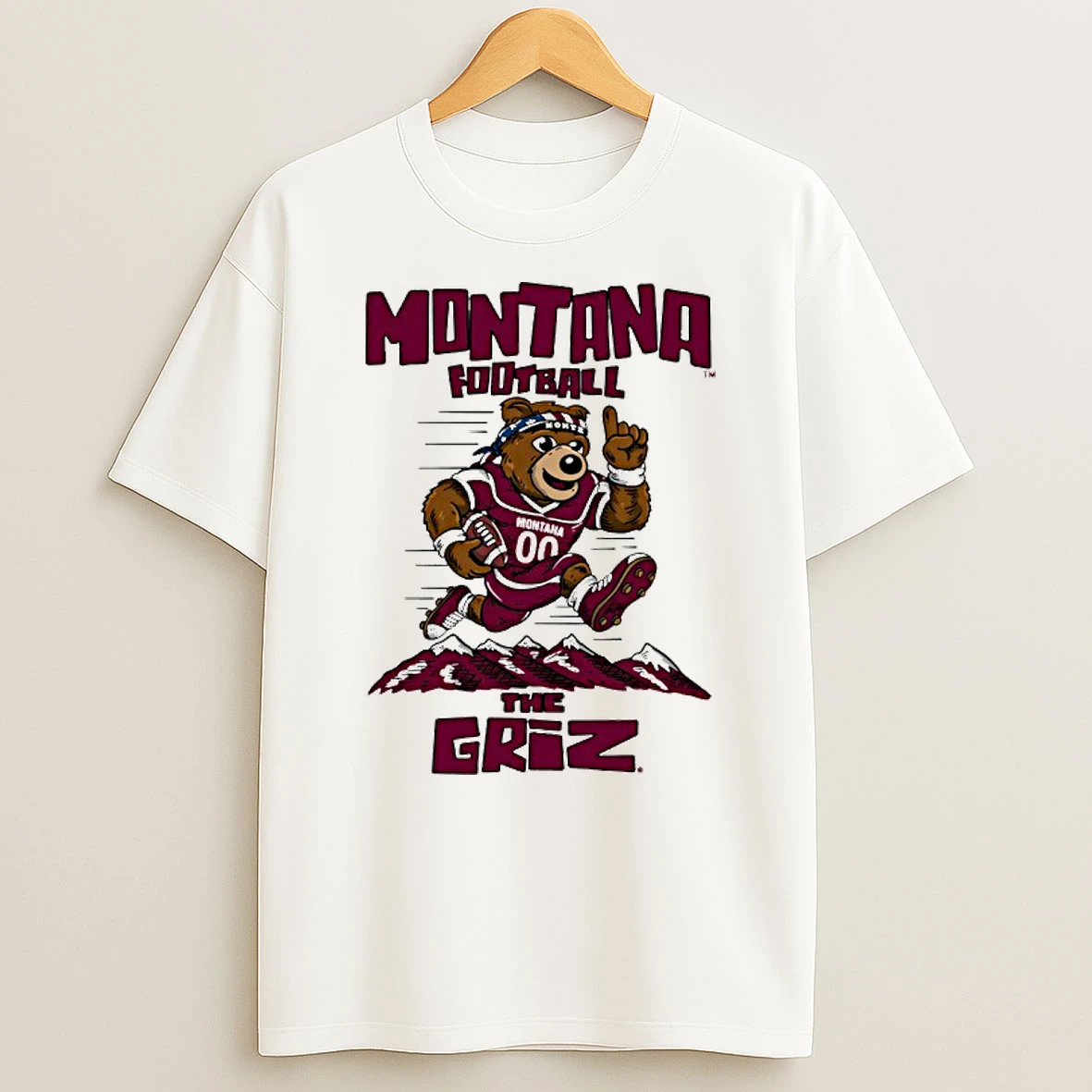 Montana Football The Griz Monte Footbal Mascot T Shirt