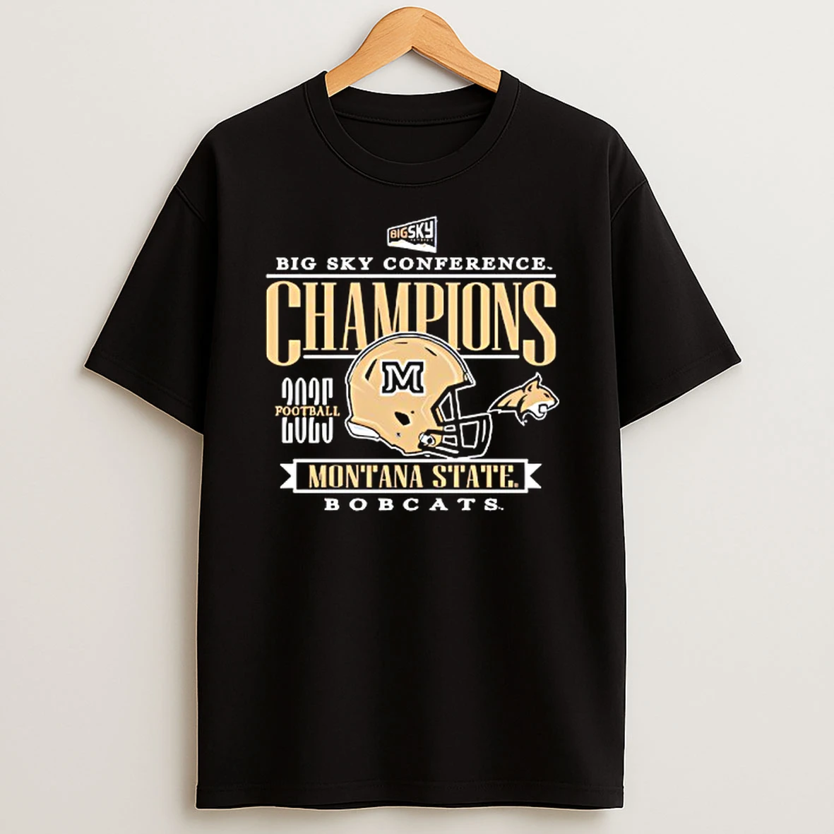 Montana State Bobcats 2025 Big Sky Conference Football Champions Helmet T Shirt