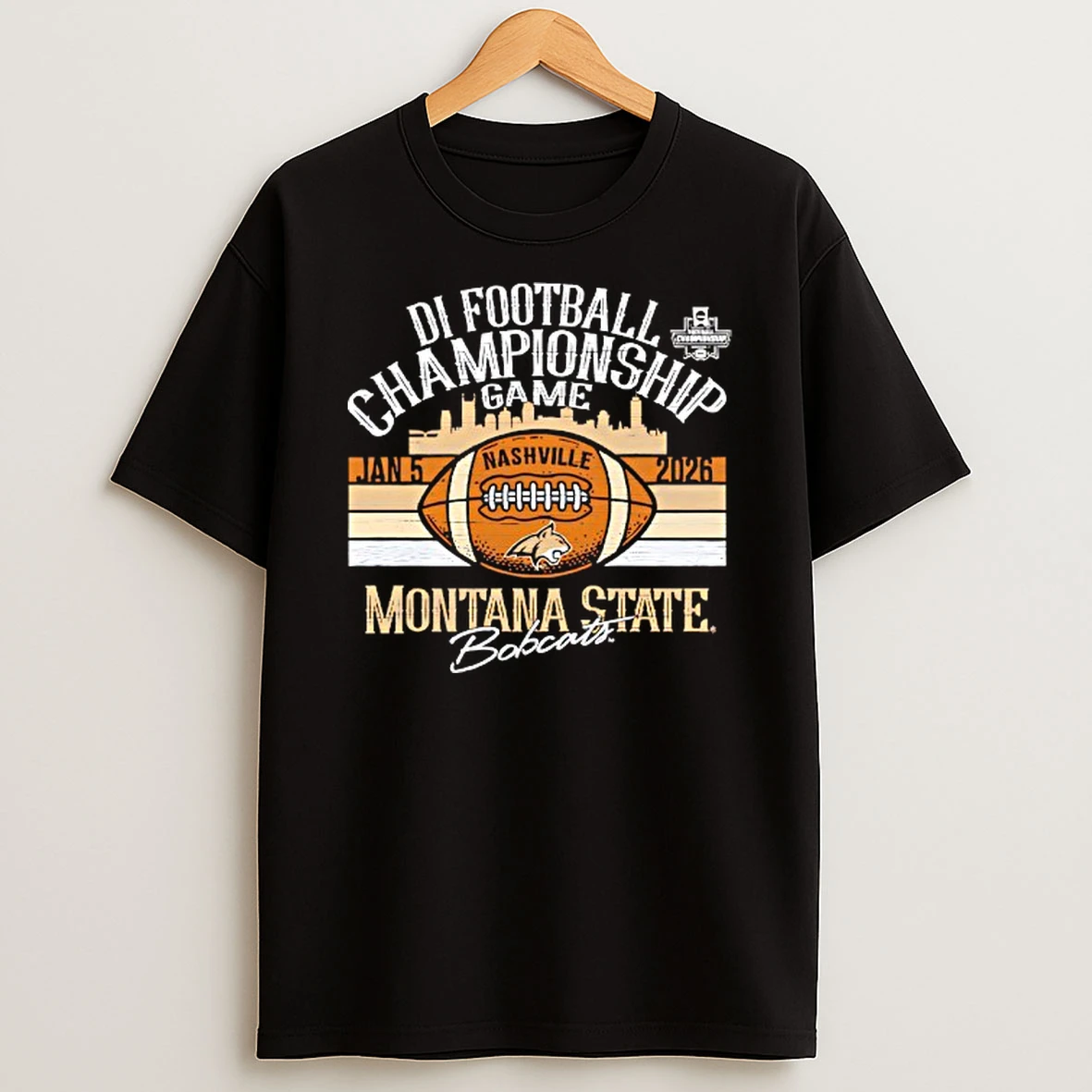 Montana State Bobcats 2026 Di Football Championship Game Nashville Skyline Vintage T Shirt