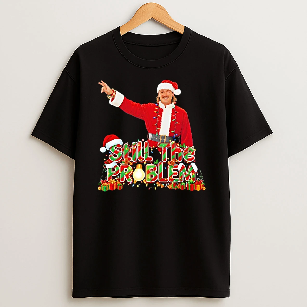 Morgan Wallen Wearing Santa Suit Still The Problem Merry Christmas T Shirt