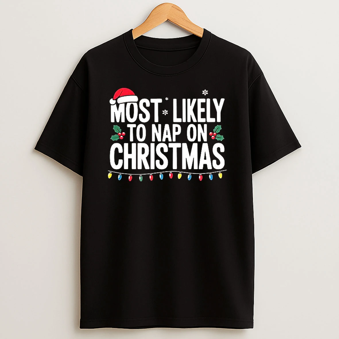 Most Likely To Nap On Christmas T Shirt