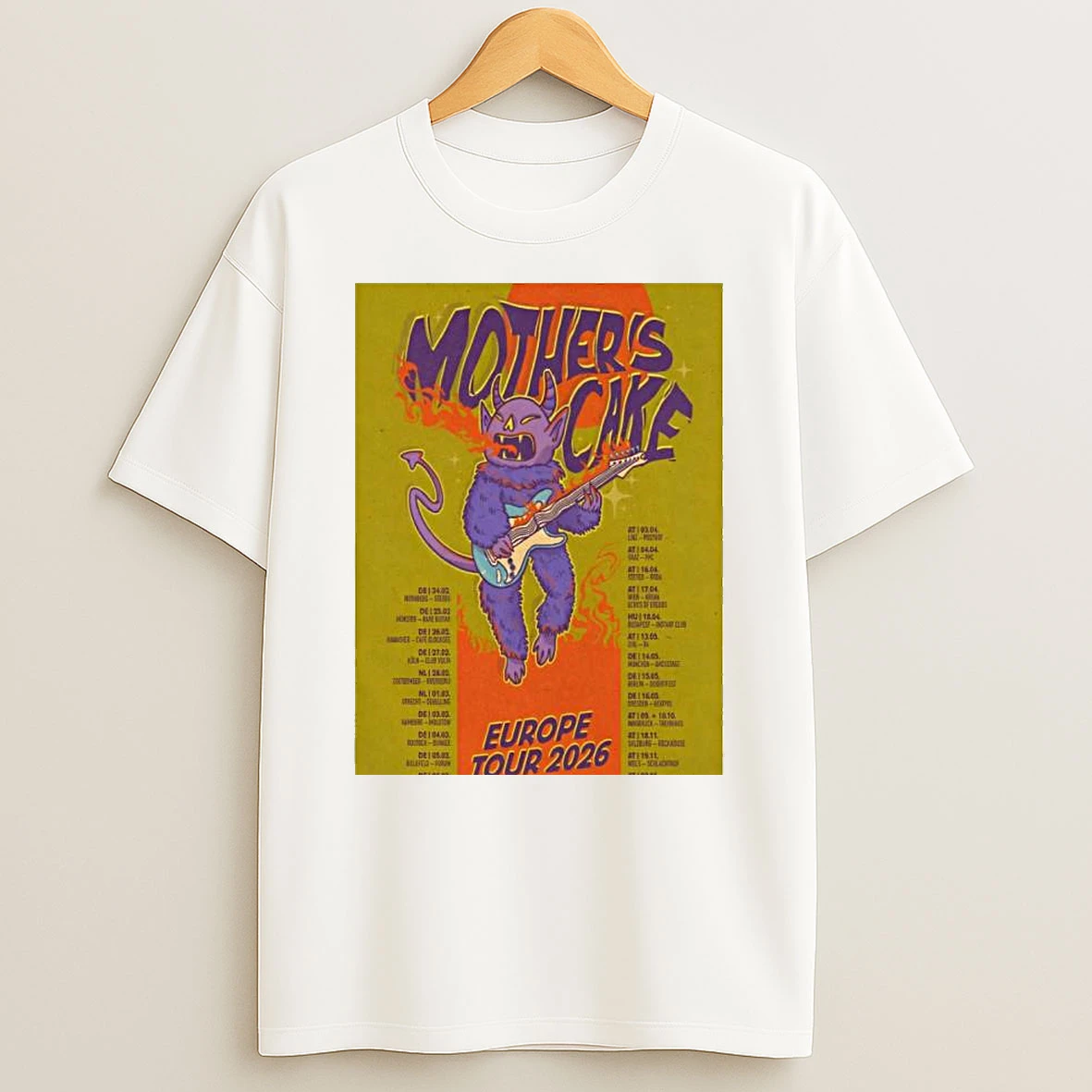 Mothers Cake 2026 Europe Tour T Shirt
