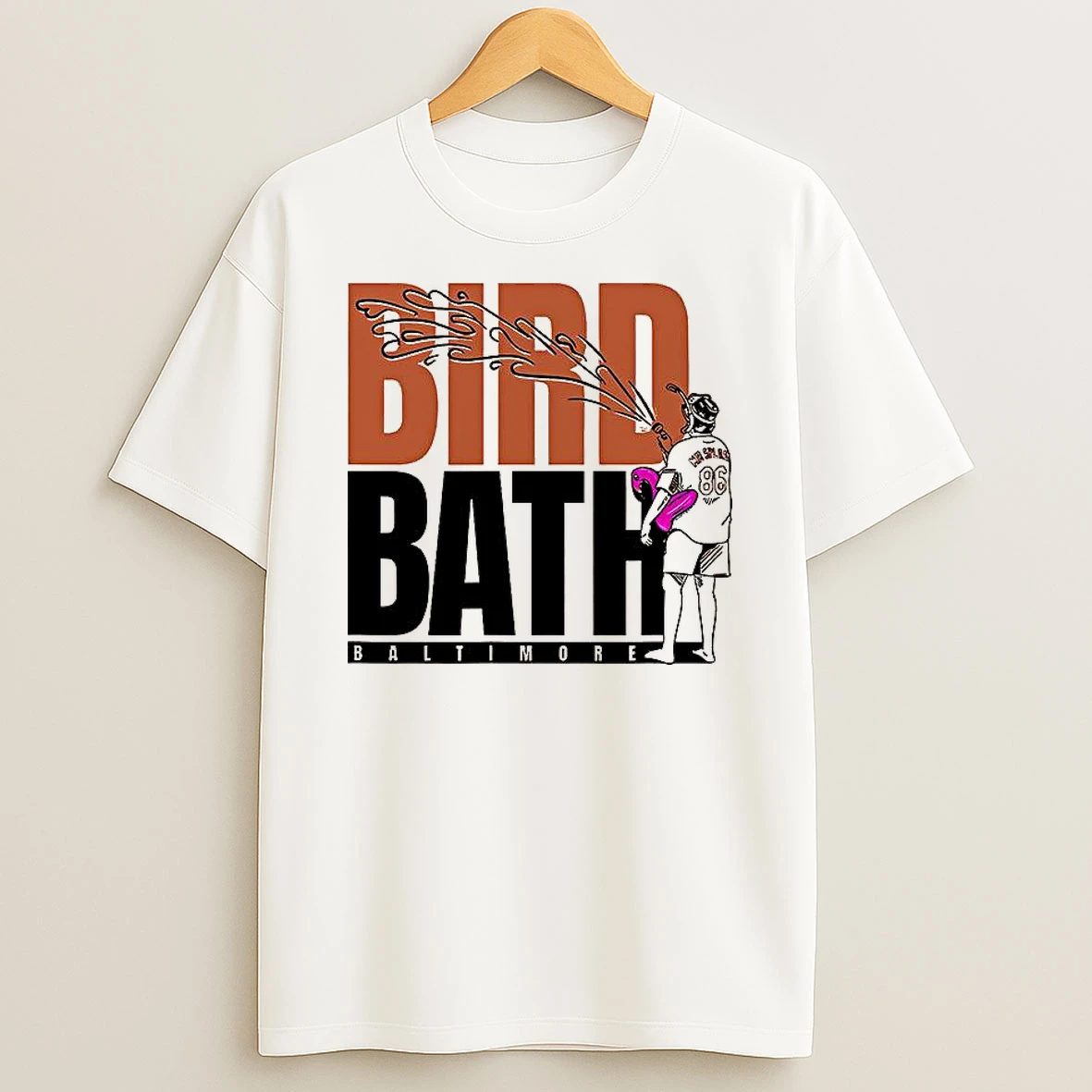 Mr Splash Baltimore Orioles Bird Bath T Shirt