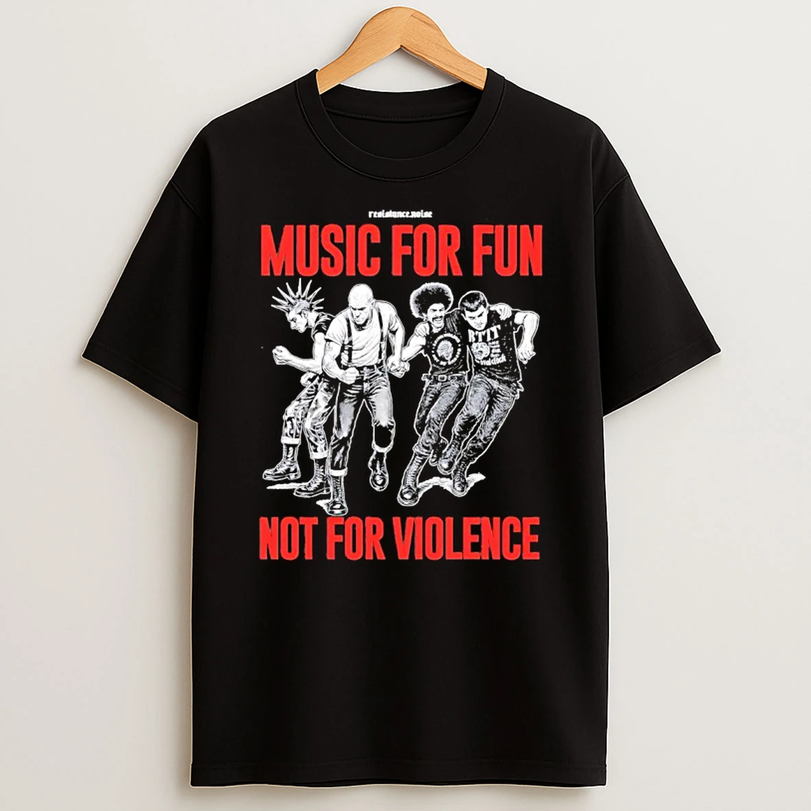 Music For Fun Walclack Not For Violence T Shirt