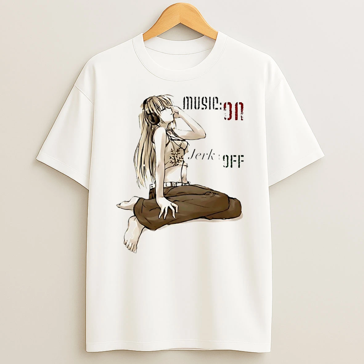 Music On Jerk Off Anime Circle T Shirt