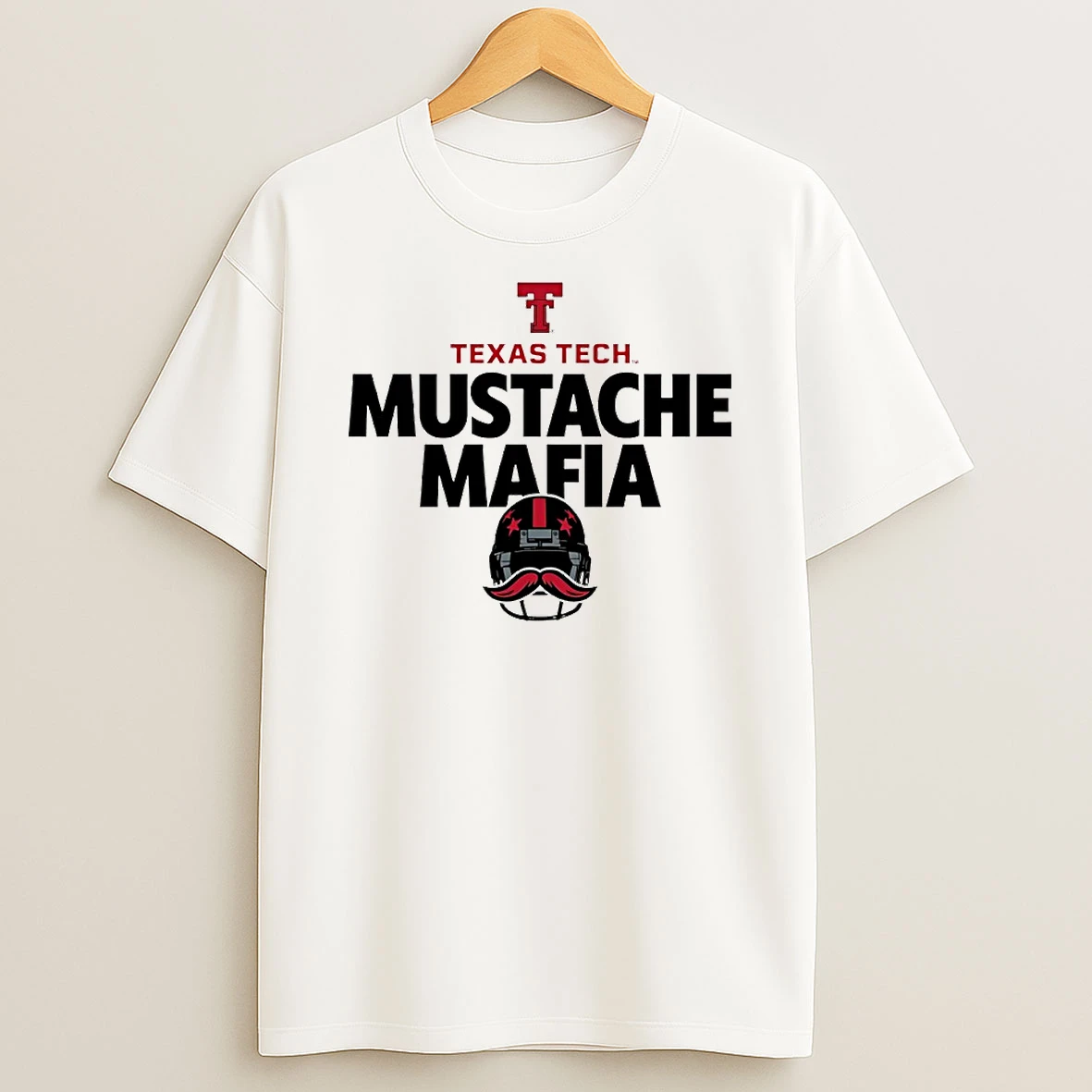 Mustache Mafia Texas Tech Red Raiders Logo Circle T Shirt