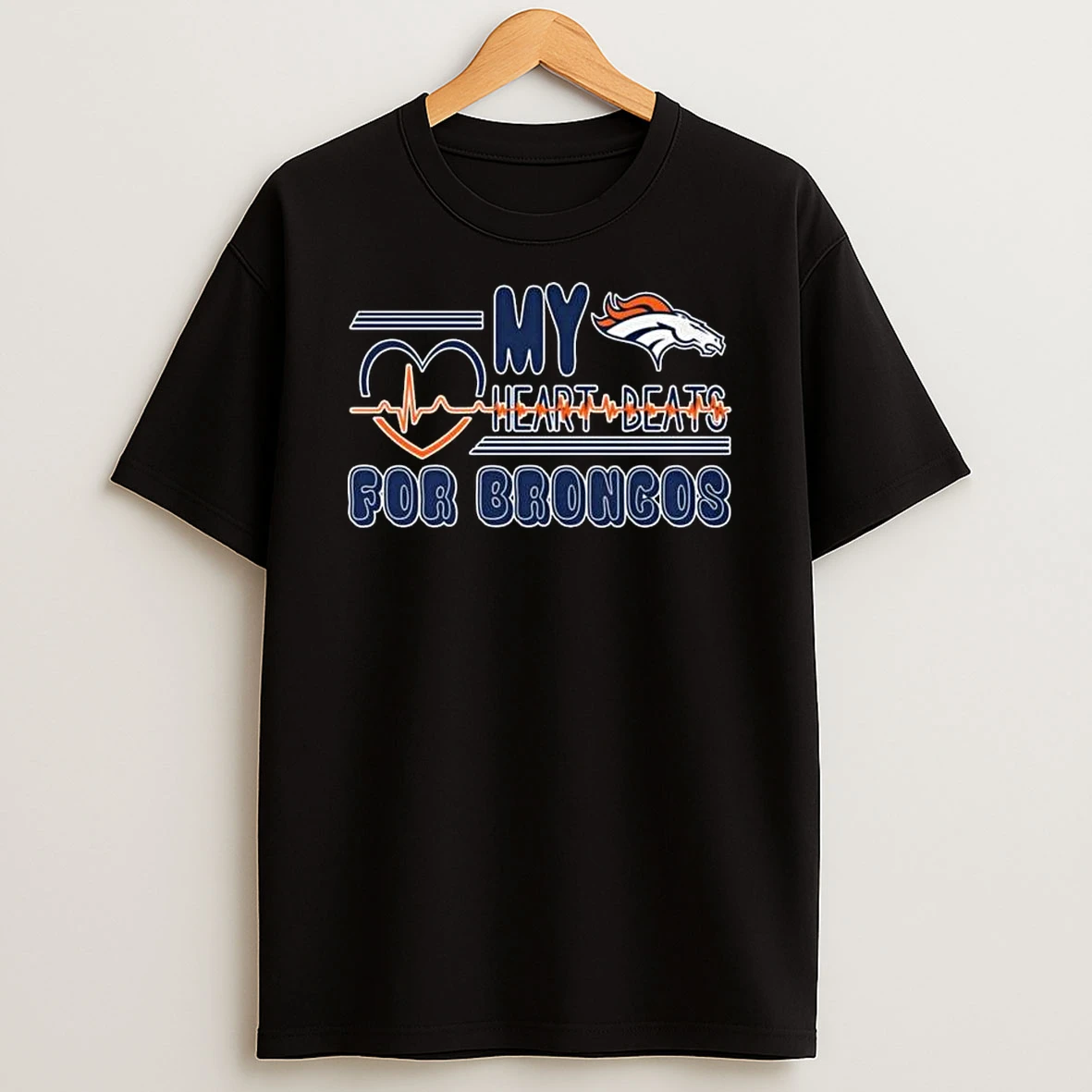 My Heart Beats For Denver Broncos Logo T Shirt