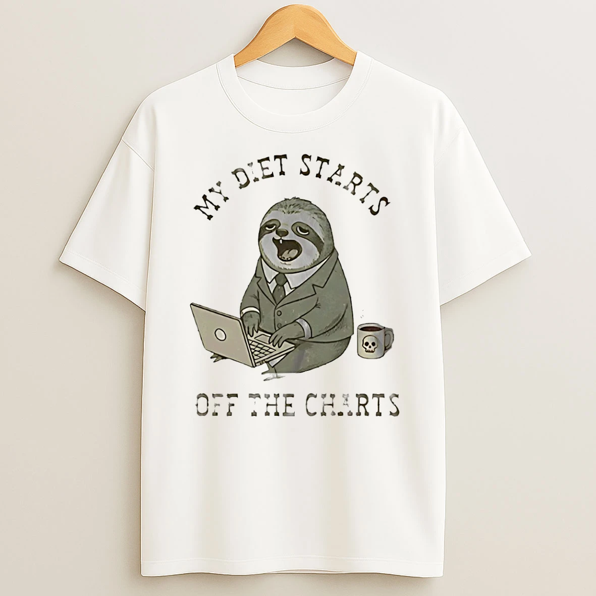 My Diet Starts Off The Charts Sloth T Shirt