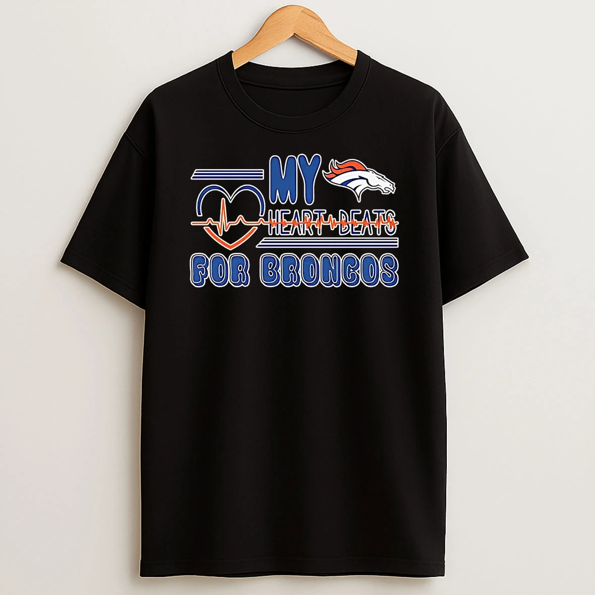 My Heart Beats For Denver Broncos T Shirt