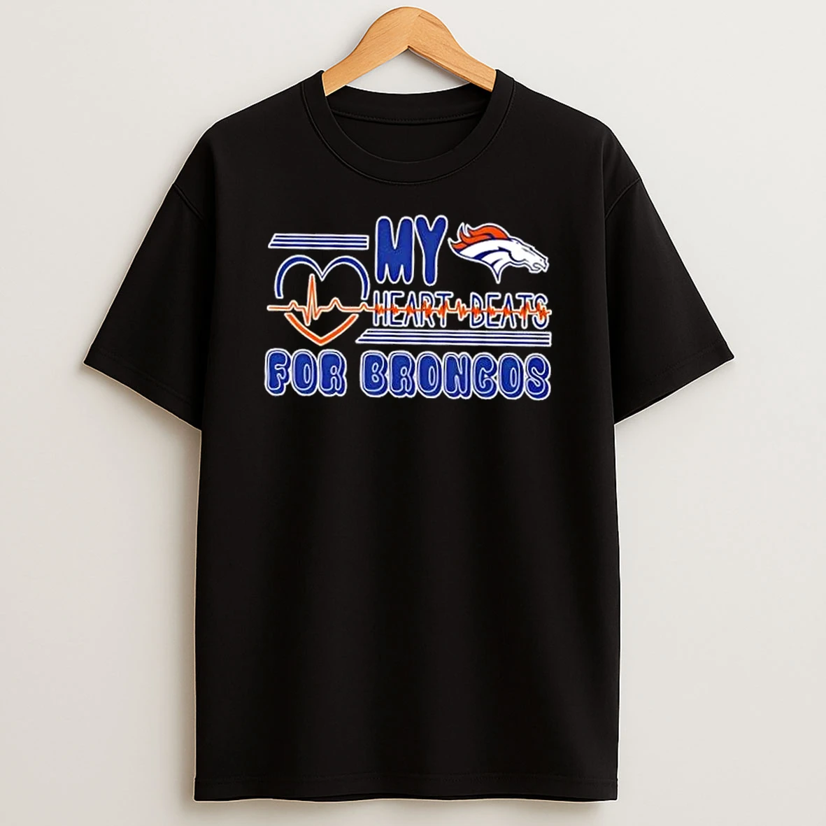 My Heart Beats For Denver Broncos Football T Shirt