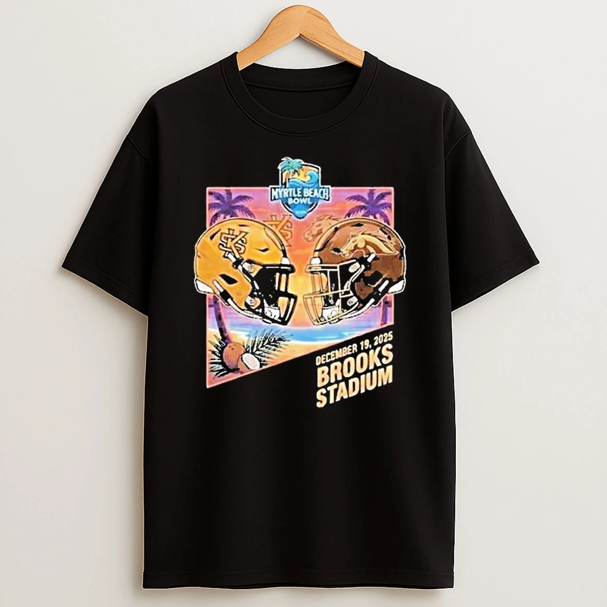Myrtle Beach Bowl Presented By Engine Kennesaw State Owls Vs Western Michigan Broncos Helmet Rivals December 19 2025 At Brooks Stadium T Shirt