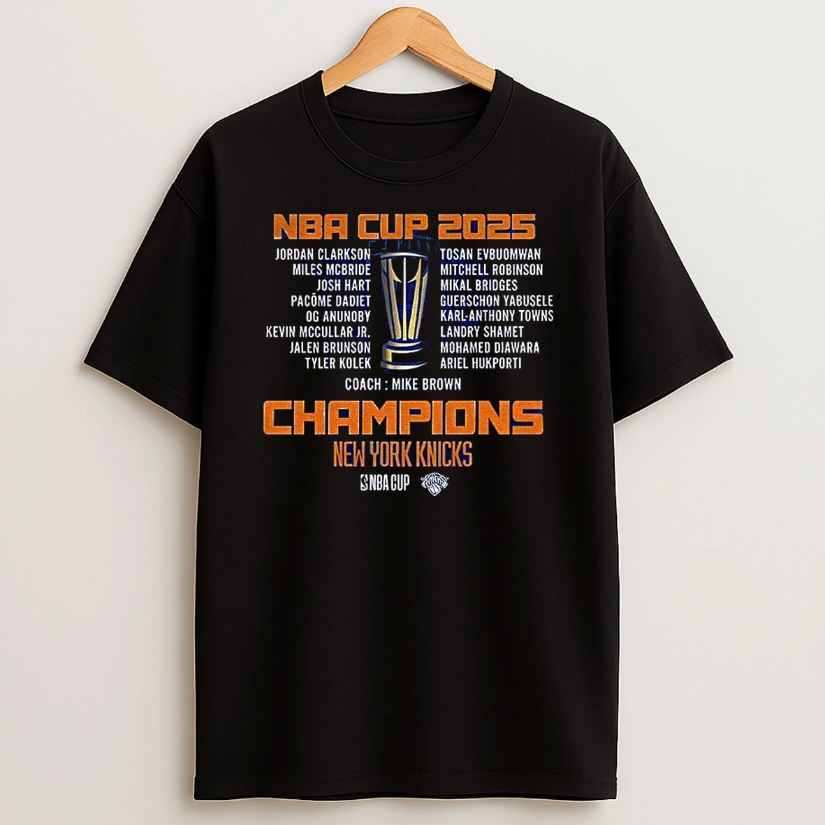 Nba Cup 2025 Champions New York Knicks Basketball Logo T Shirt