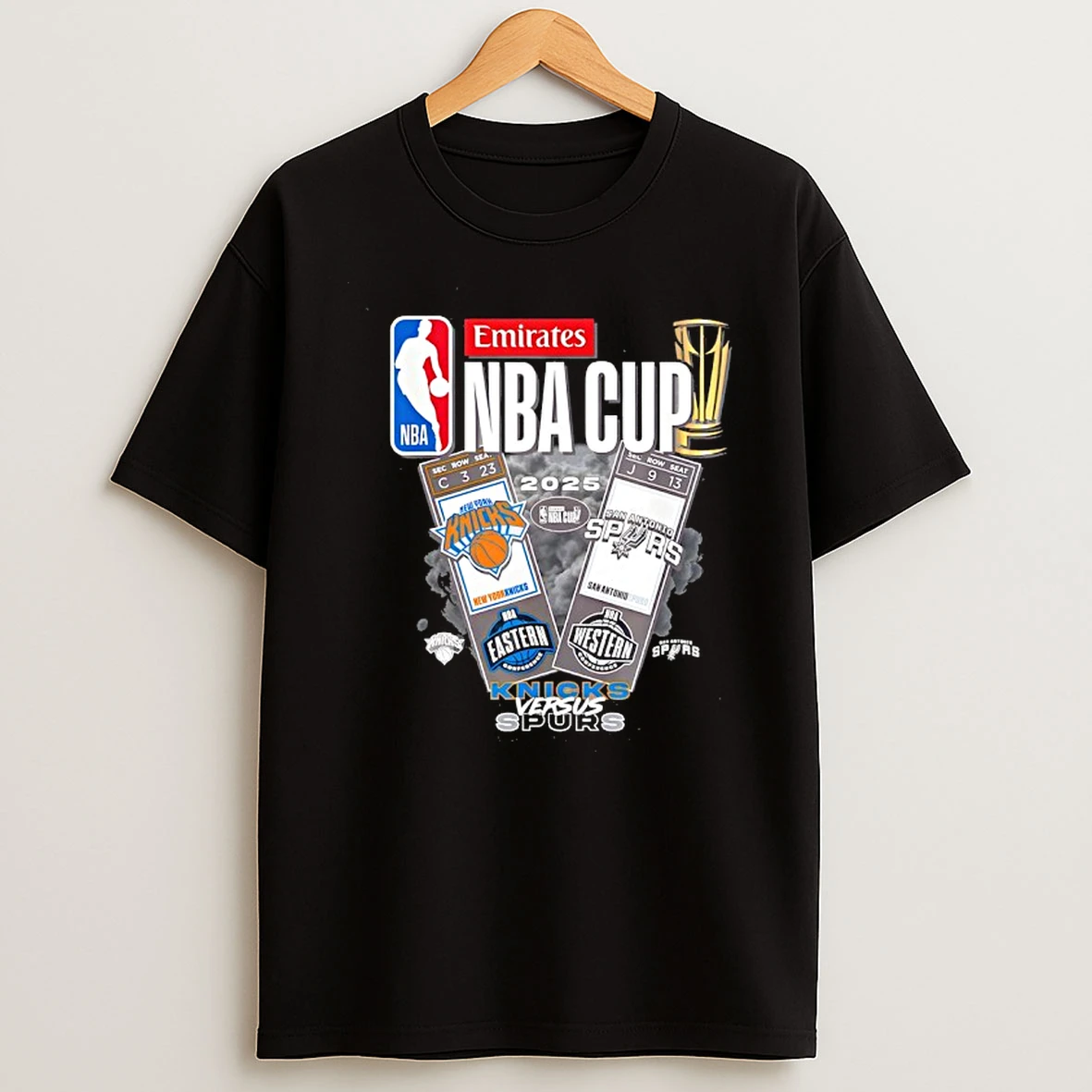 Nba Emirates Cup 2025 Finals Knicks Vs Spurs T Shirt