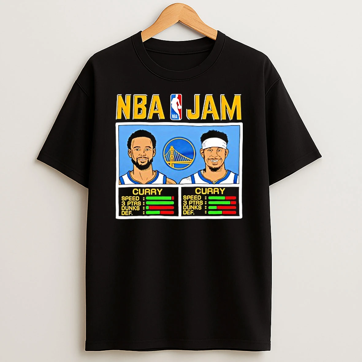 Nba Jam Stephen Curry And Seth Curry Golden State Warriors T Shirt