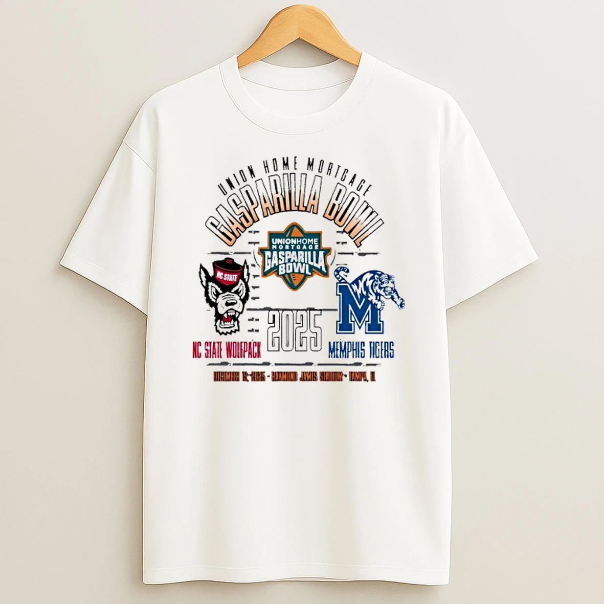 Nc State Wolfpack Oxford 2025 Union Home Mortgage Gasparilla Bowl T Shirt