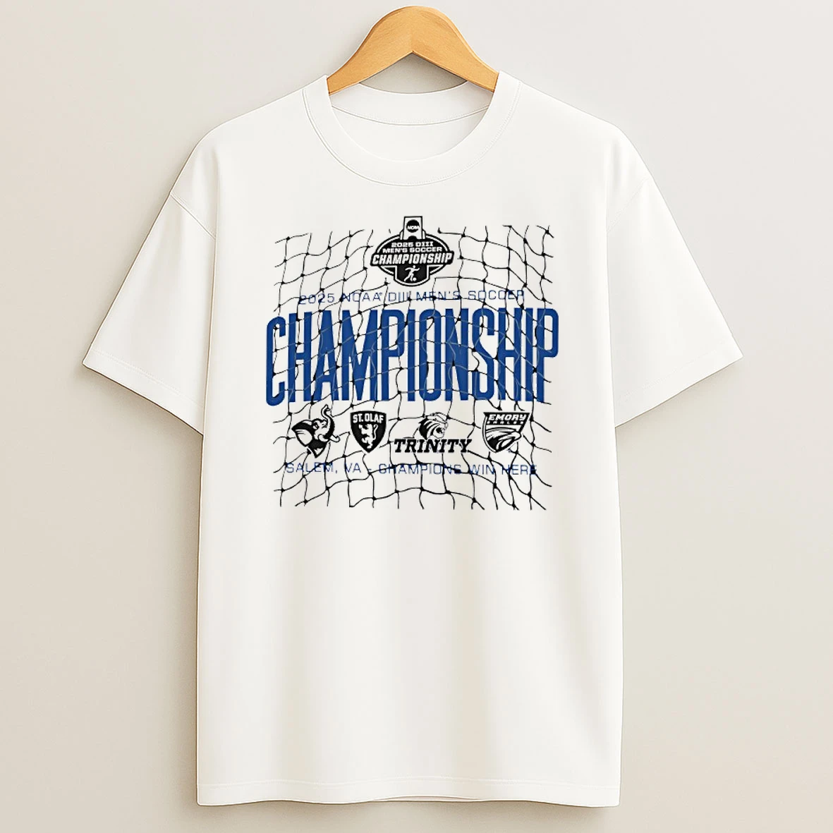 Ncaa Diii Mens Soccer Championship Tufts St Olaf Trinity Tigers Emory Eagles Champions Win Here 2025 T Shirt