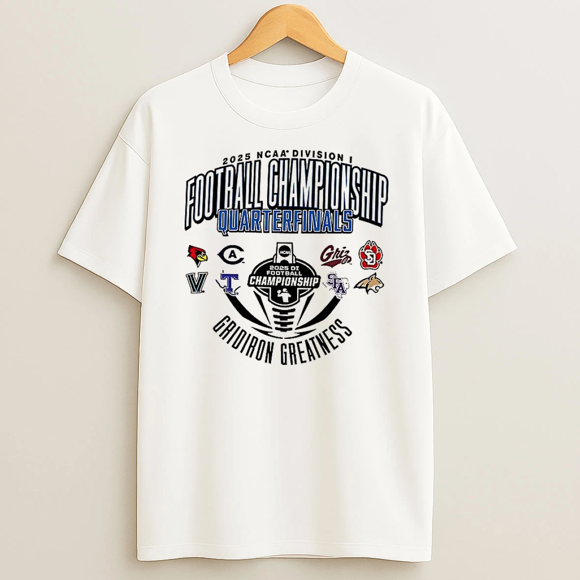 Ncaa Division I Football Championship Quarterfinals 2025 Gridiron Greatness Sport Teams Logo T Shirt