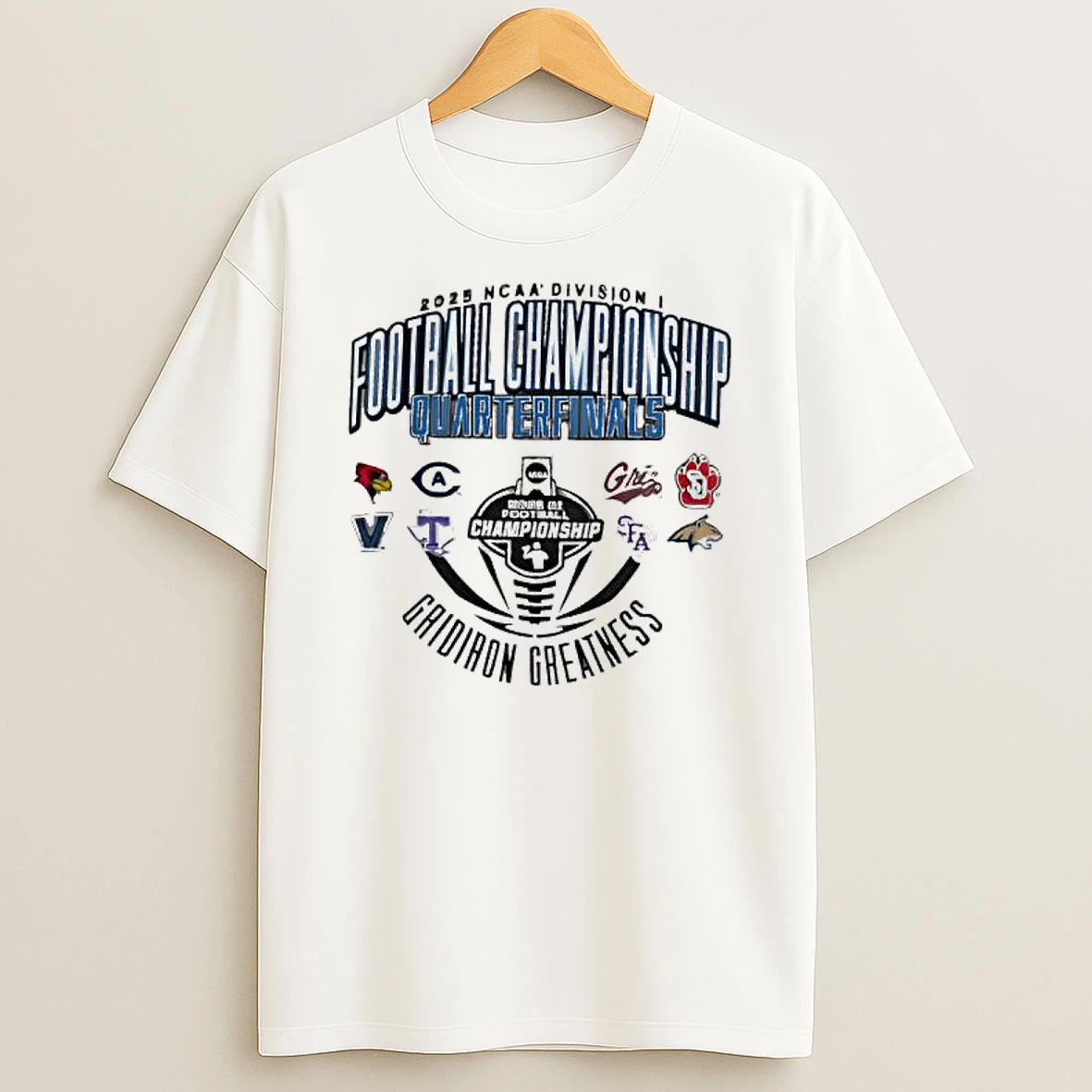 Ncaa R3 Football Quarterfinals Ball Below Logos T Shirt