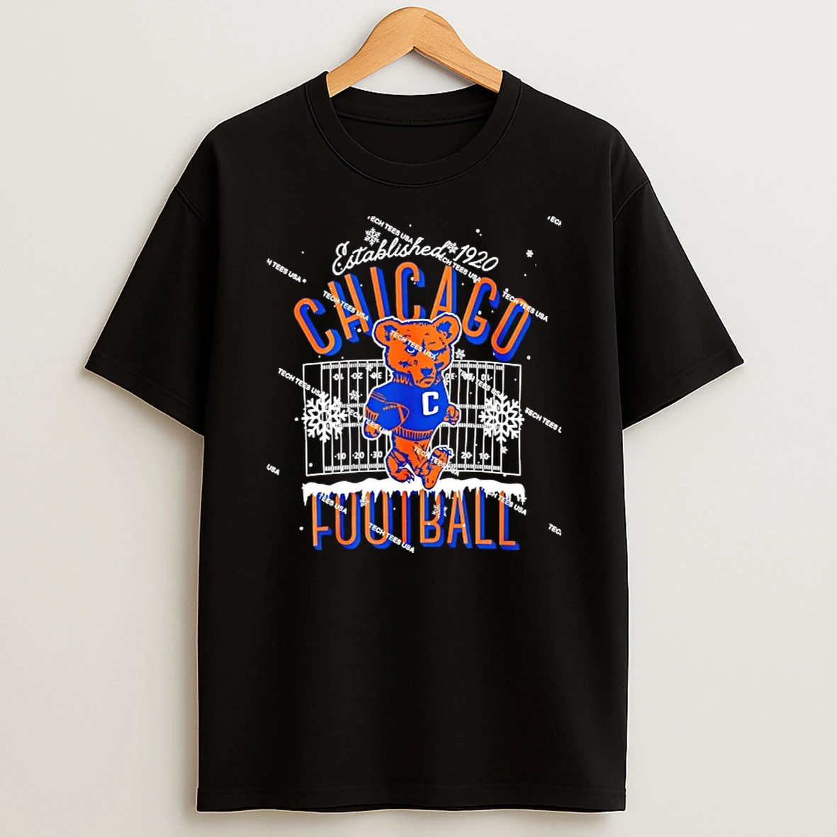 Nfl Christmas Winter Holiday Chicago Bears Football Est 1920 Mascot T Shirt