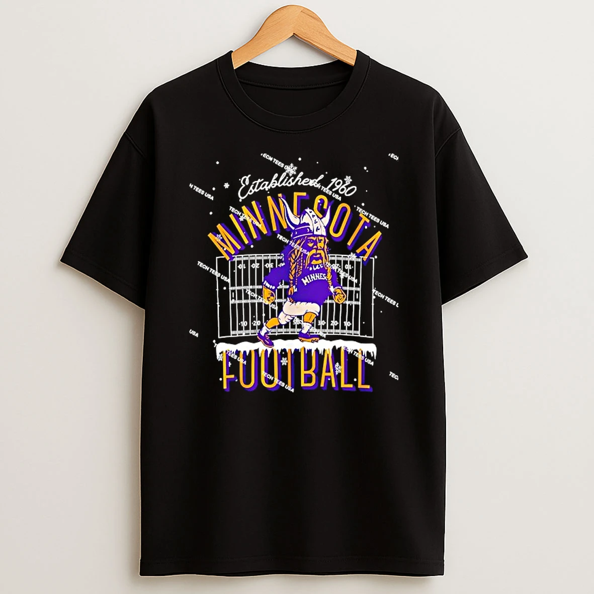 Nfl Christmas Winter Holiday Minnesota Vikings Football Est 1960 Mascot T Shirt
