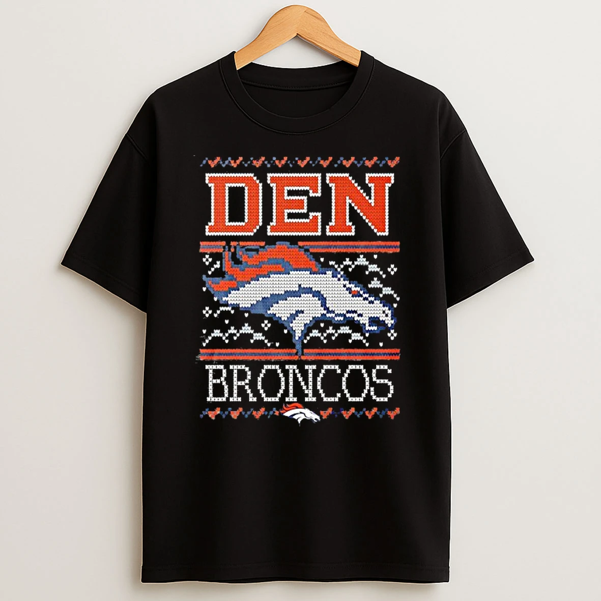Nfl Denver Broncos Holiday Ugly Christmas T Shirt