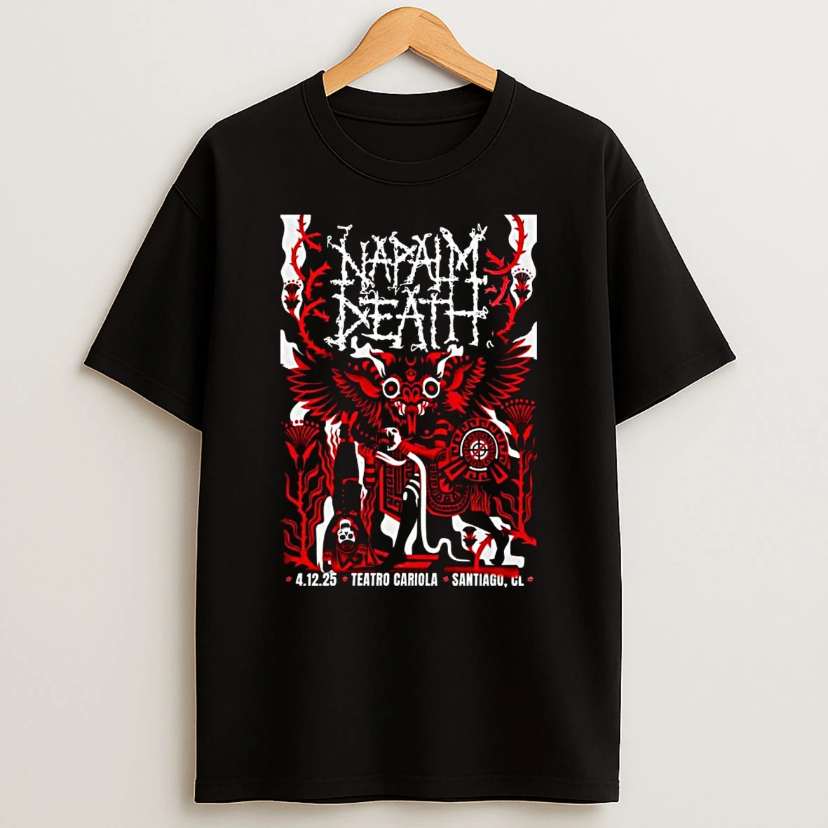 Napalm Death Teatro Cariola On Dec 4 2025 In Santiago Chile T Shirt