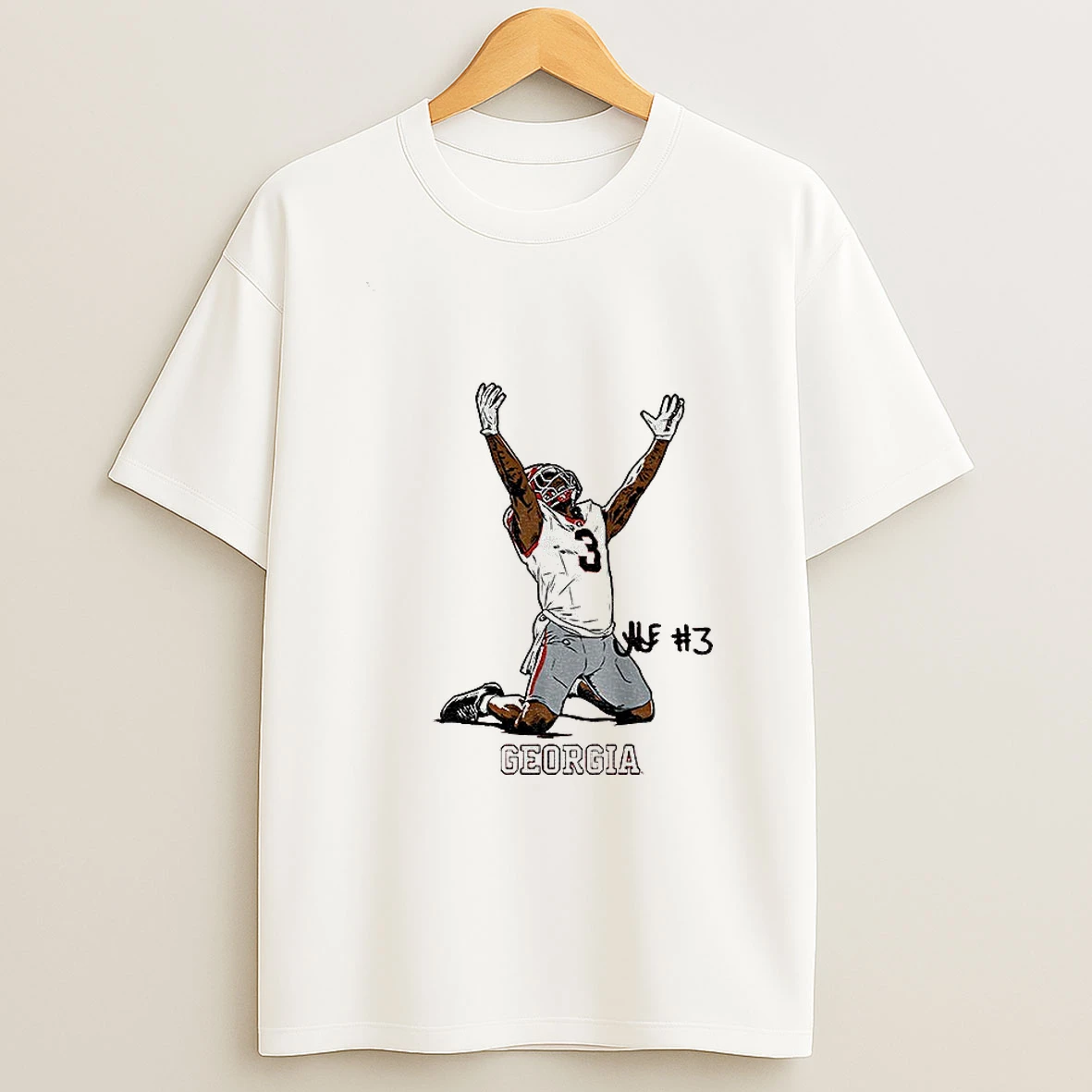 Nate Frazier End Zone Celebration Georgia Bulldogs Football 2025 T Shirt