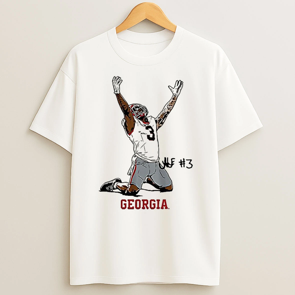 Nate Frazier Georgia Bulldogs Football End Zone Celebration Signature T Shirt