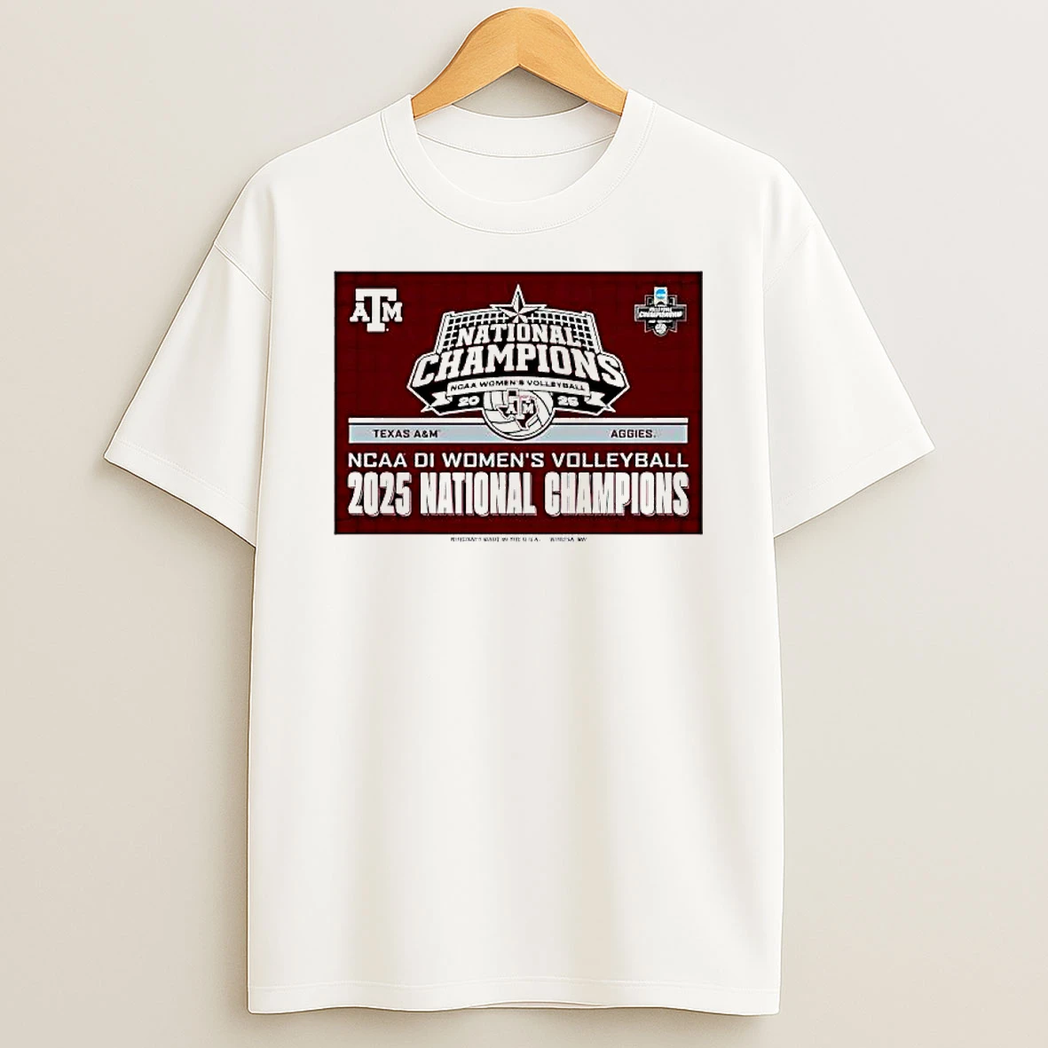 National Champions Ncaa Division Volleyball Texas Am Aggies Logo T Shirt