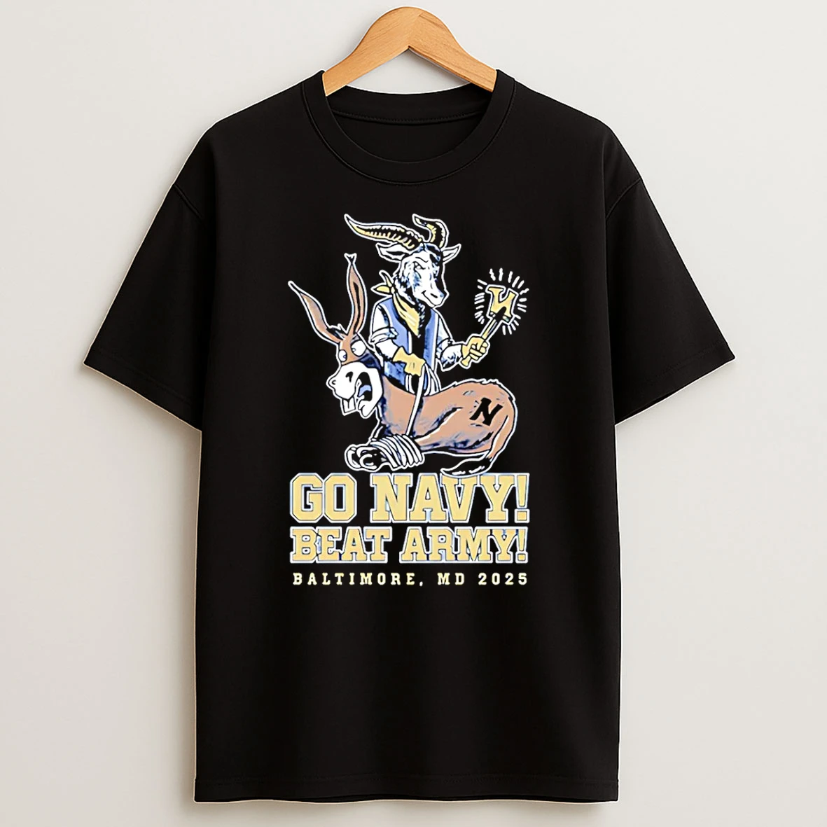 Navy Midshipmen 2025 Champions Go Navy Beat Army Mascot T Shirt