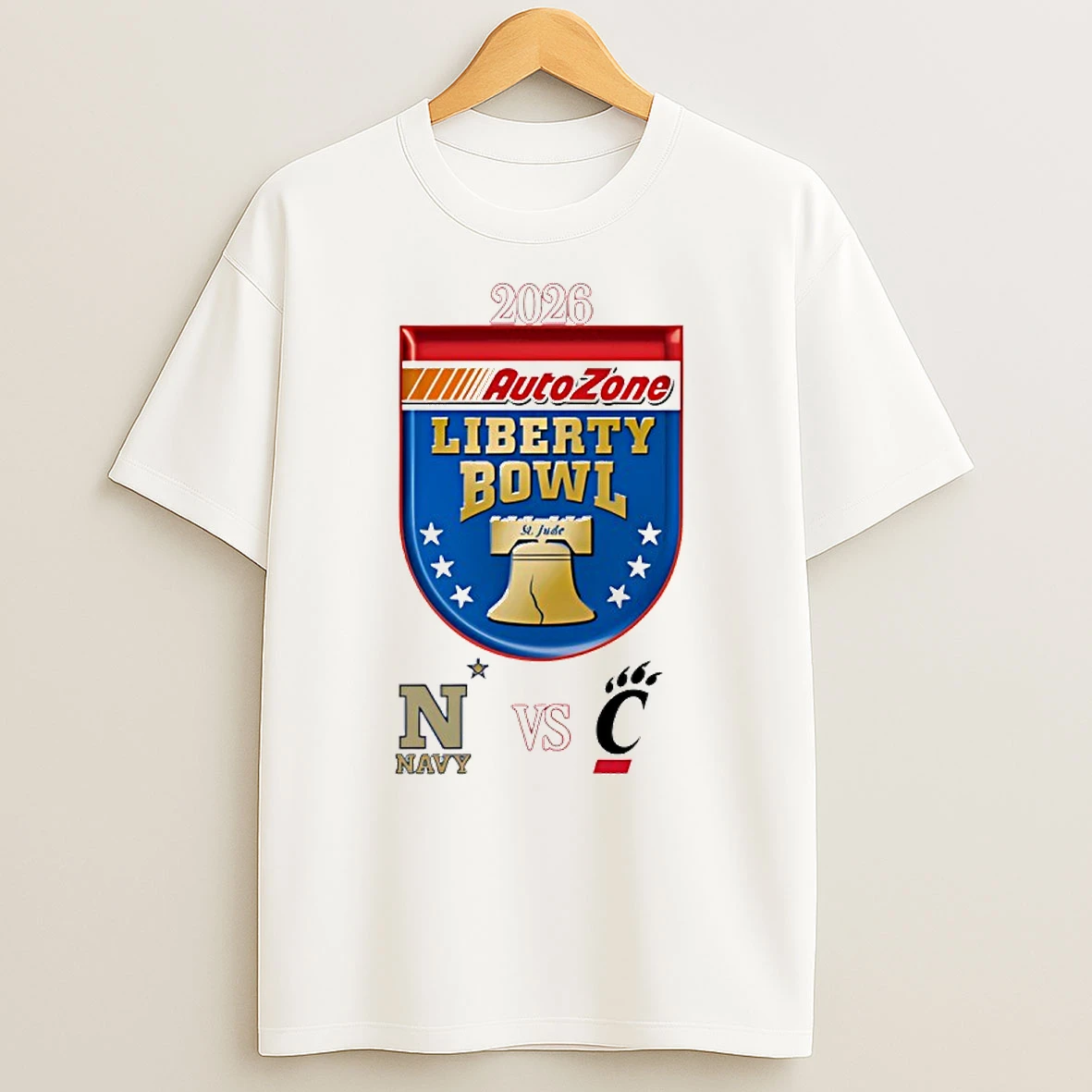 Navy Midshipmen Vs Cincinnati Bearcats 2026 Autozone Liberty Bowl College Football Game T Shirt