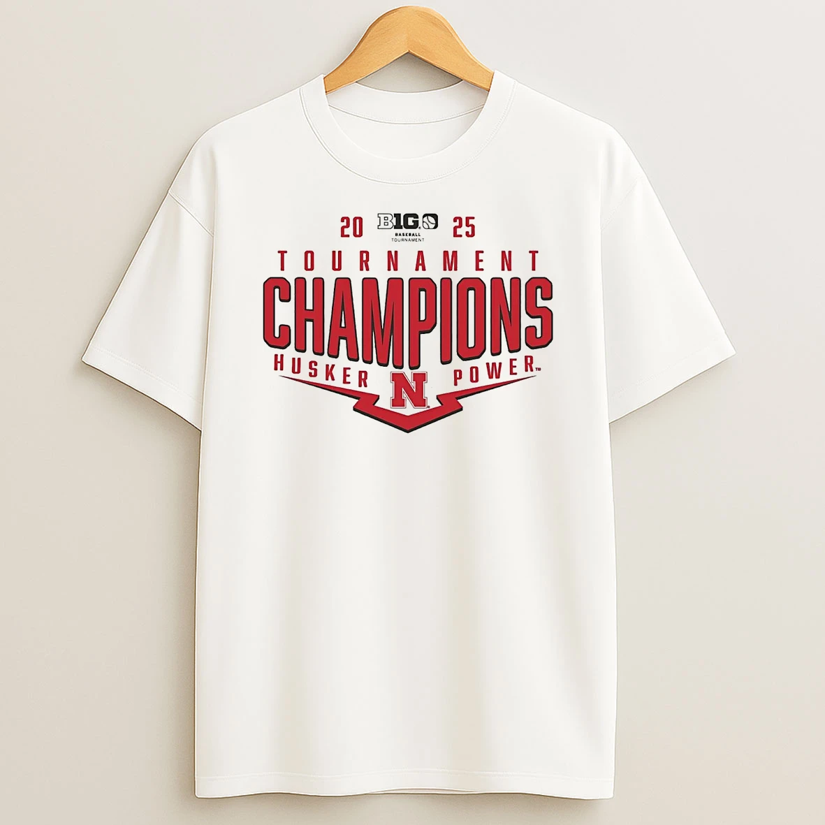 Nebraska Huskers 2025 Big Ten Tournament Champions Husker Power T Shirt