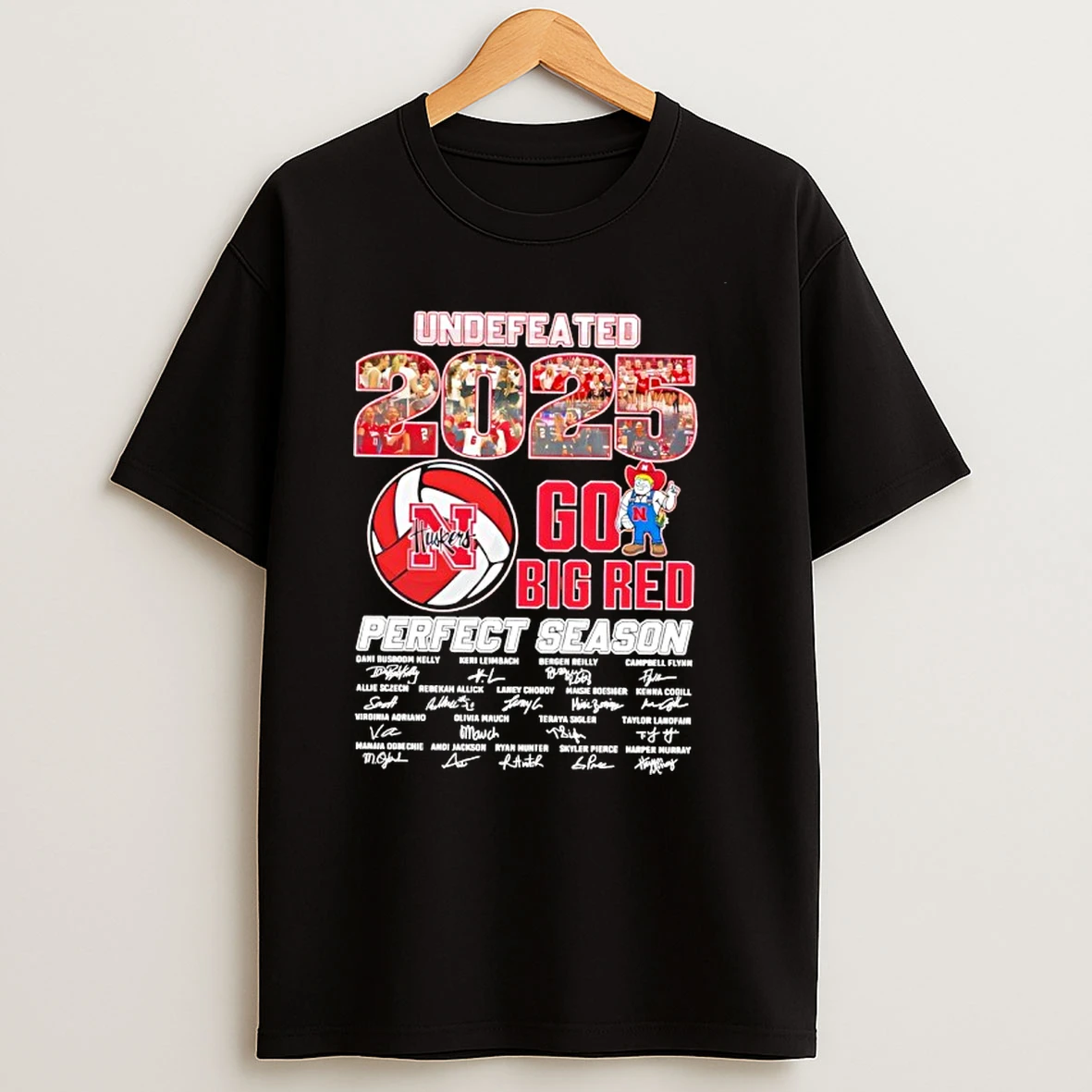 Nebraska Volleyball Undefeated 2025 Perfect Season Go Big Red T Shirt