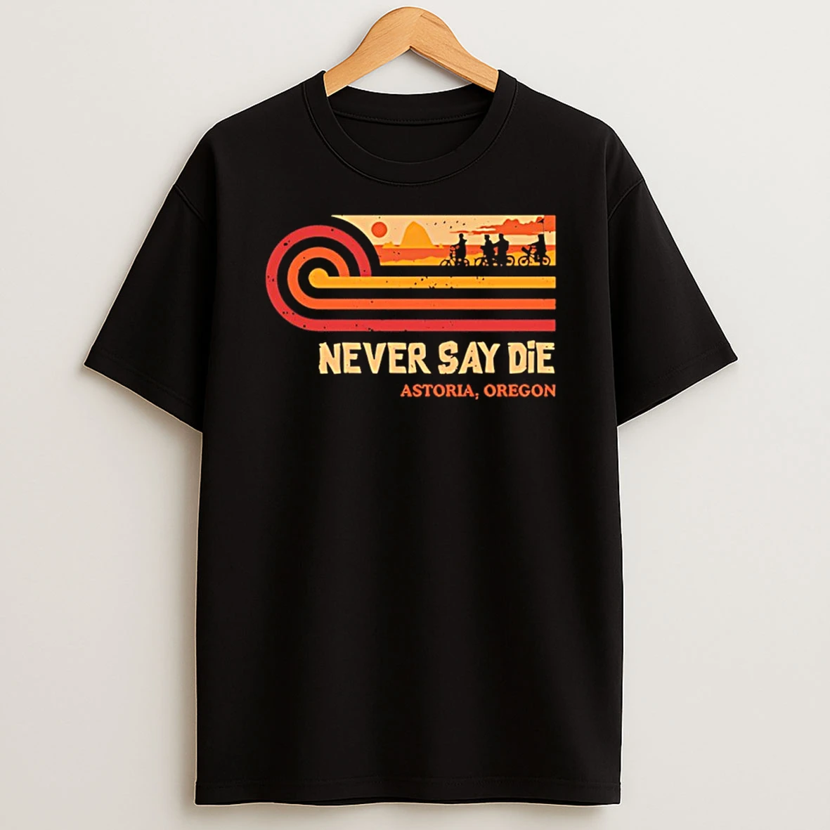 Never Say Die Astoria Oregon Vintage T Shirt