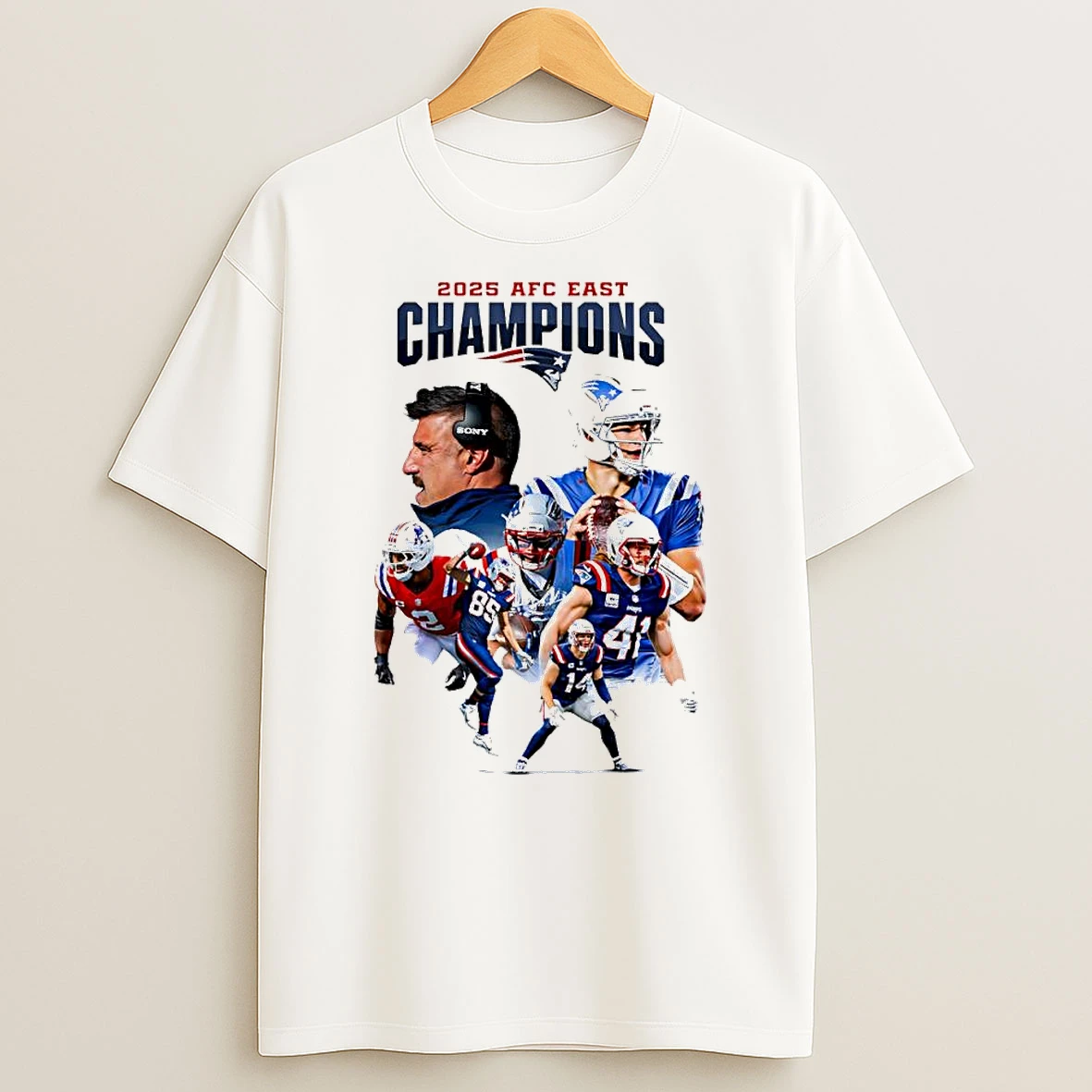 New England Patriots 2025 Afc East Champions Graphic T Shirt