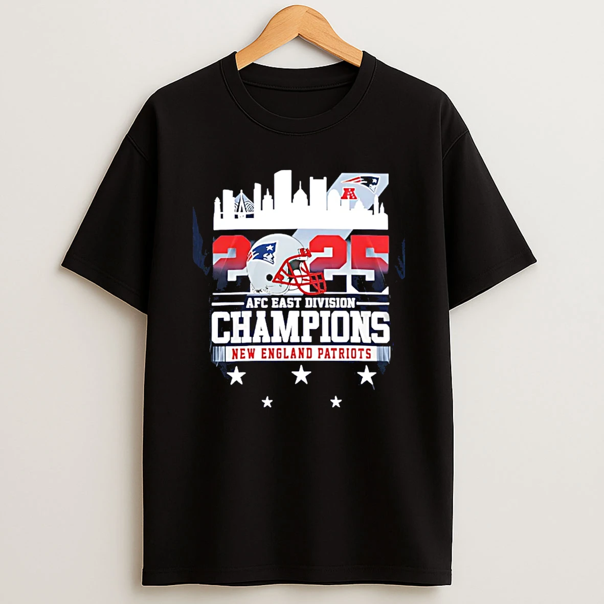 New England Patriots 2025 Afc East Divison Champions Skyline T Shirt
