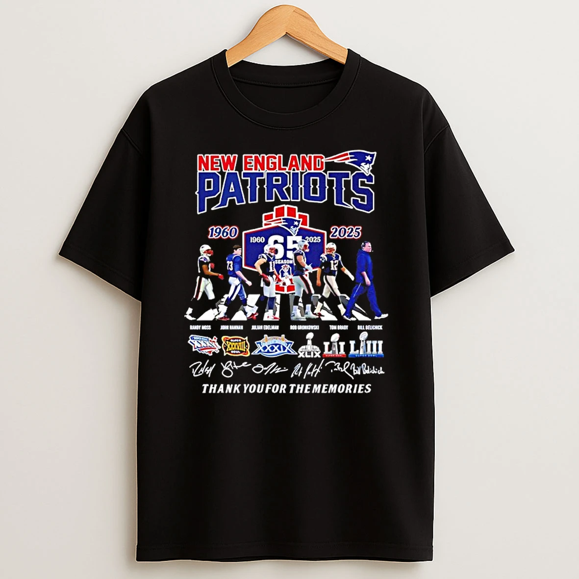 New England Patriots 65th Anniversary 1960 2025 Abbey Road T Shirt